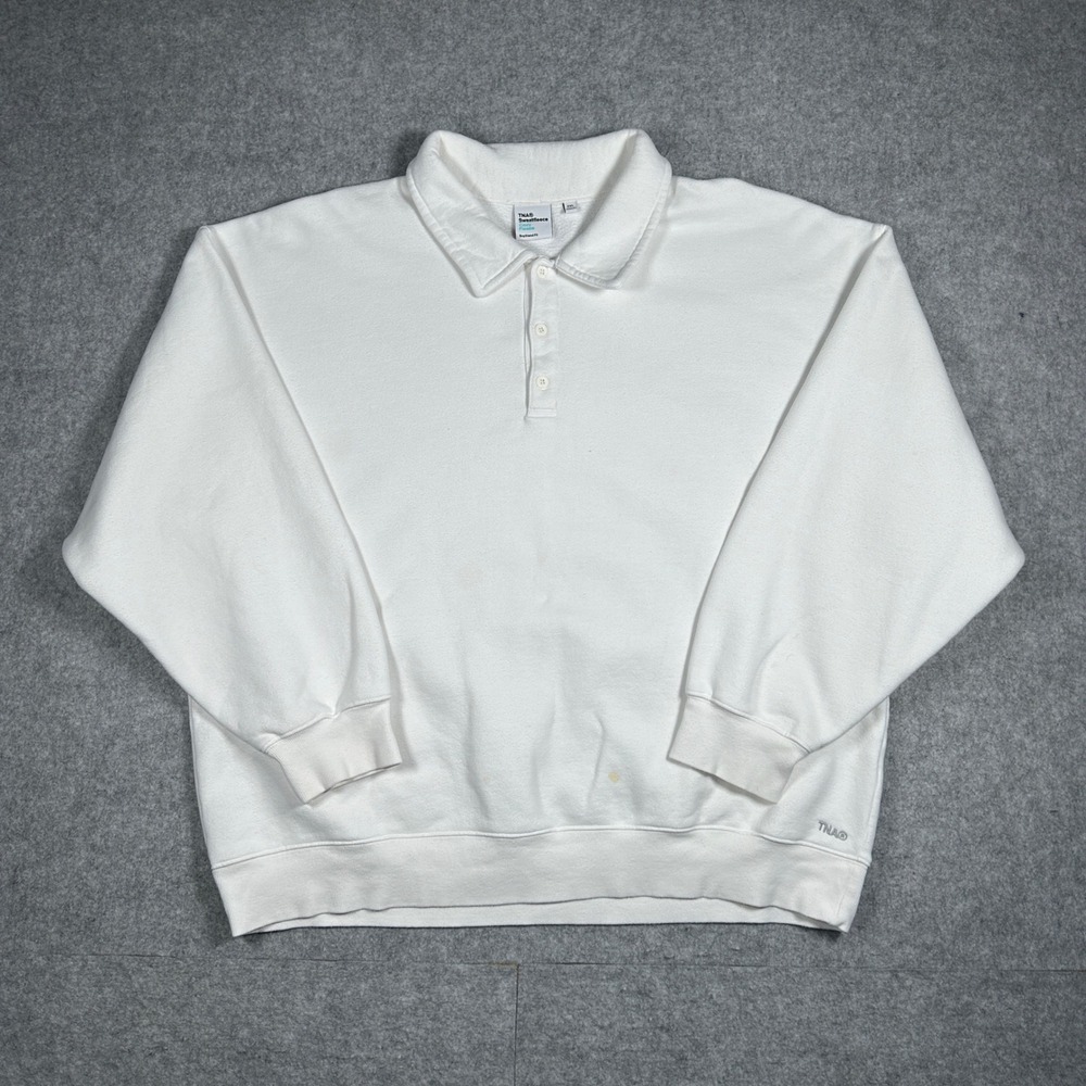 TNA Sweatfleece pullover Polo Sweatshirt Women's XXL 2XL White Cozy‎ Fleece